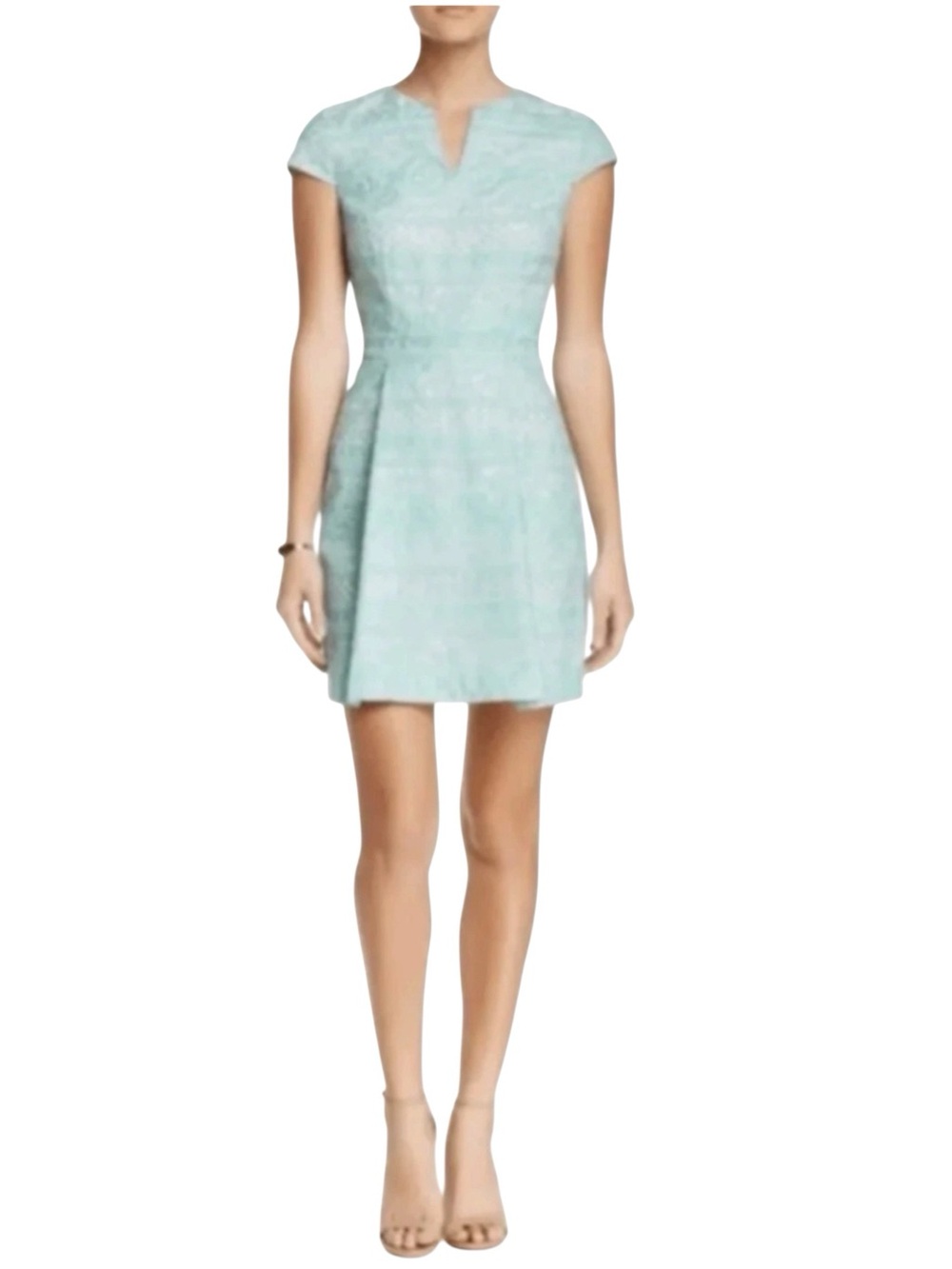 Cynthia Steffe mint green lace structured fit & flare dress size 4